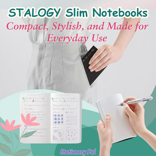 STALOGY Slim Notebooks in A6 and B6 sizes, perfect for journaling, note-taking, and everyday use. Lightweight and stylish design for stationery lovers.