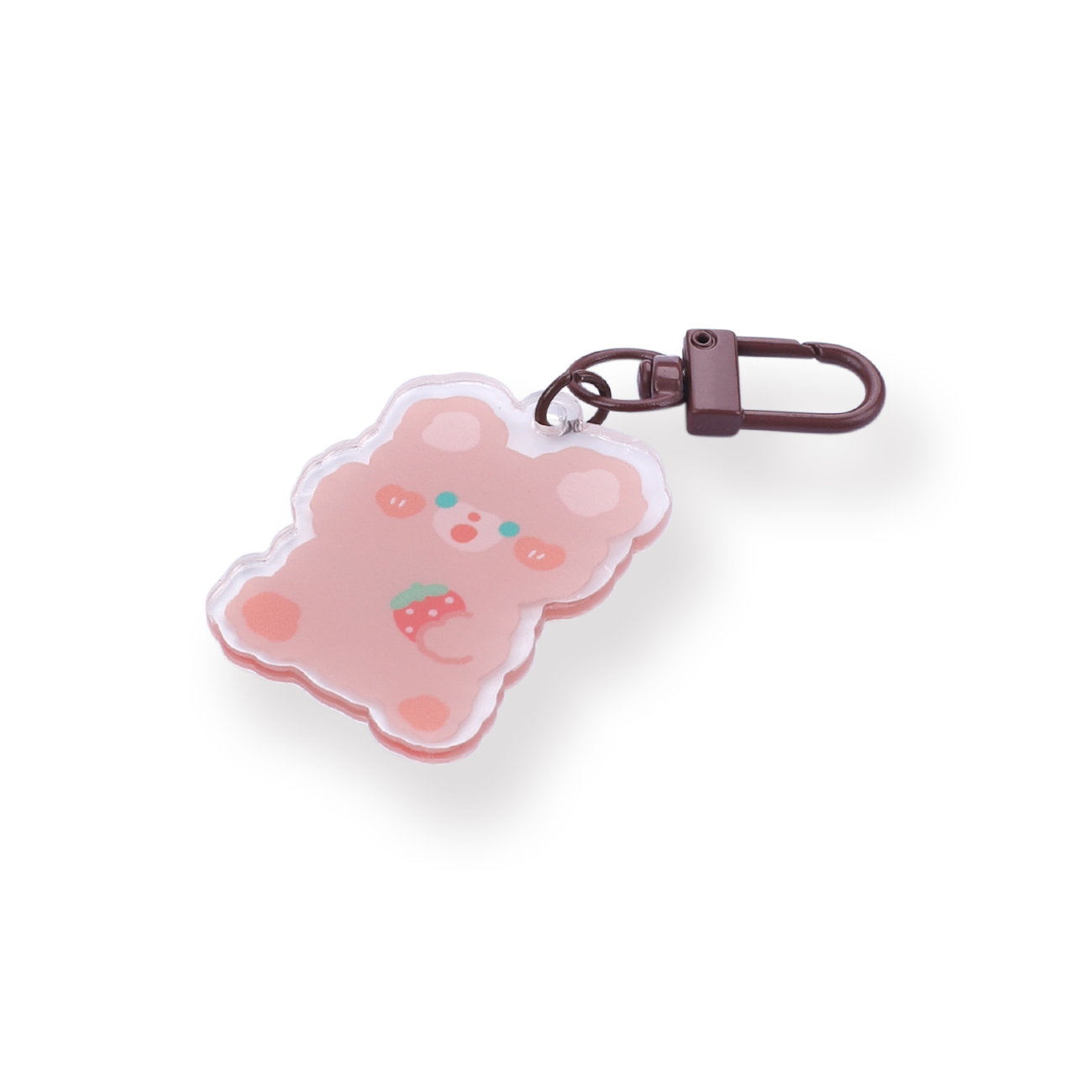 Acrylic Strawberry Bear Keychain - Stationery Pal