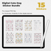 15 Digital Cute Dog Sticker Bundle - Stationery Pal