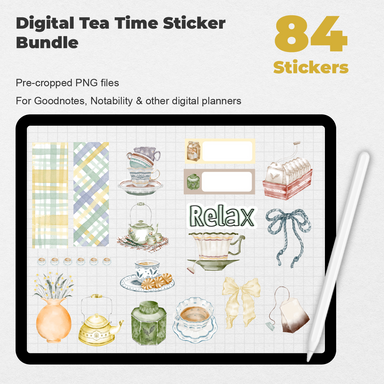 84 Digital Tea Time Sticker Bundle - Stationery Pal