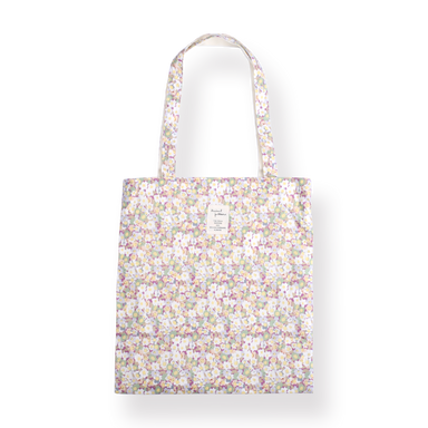 Floral Canvas Bag - White Flowers - Stationery Pal