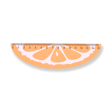 Fruit-shaped Ruler - 15 cm - Orange - Stationery Pal
