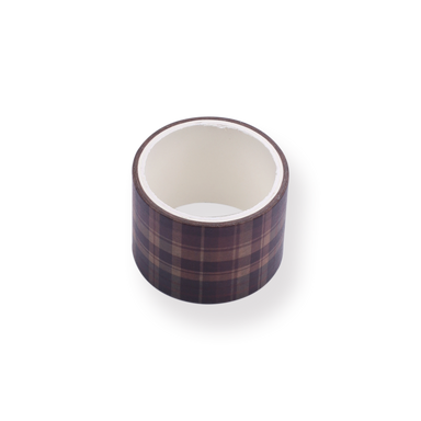 Gingham Decorative Washi Tape - Coffee - Stationery Pal