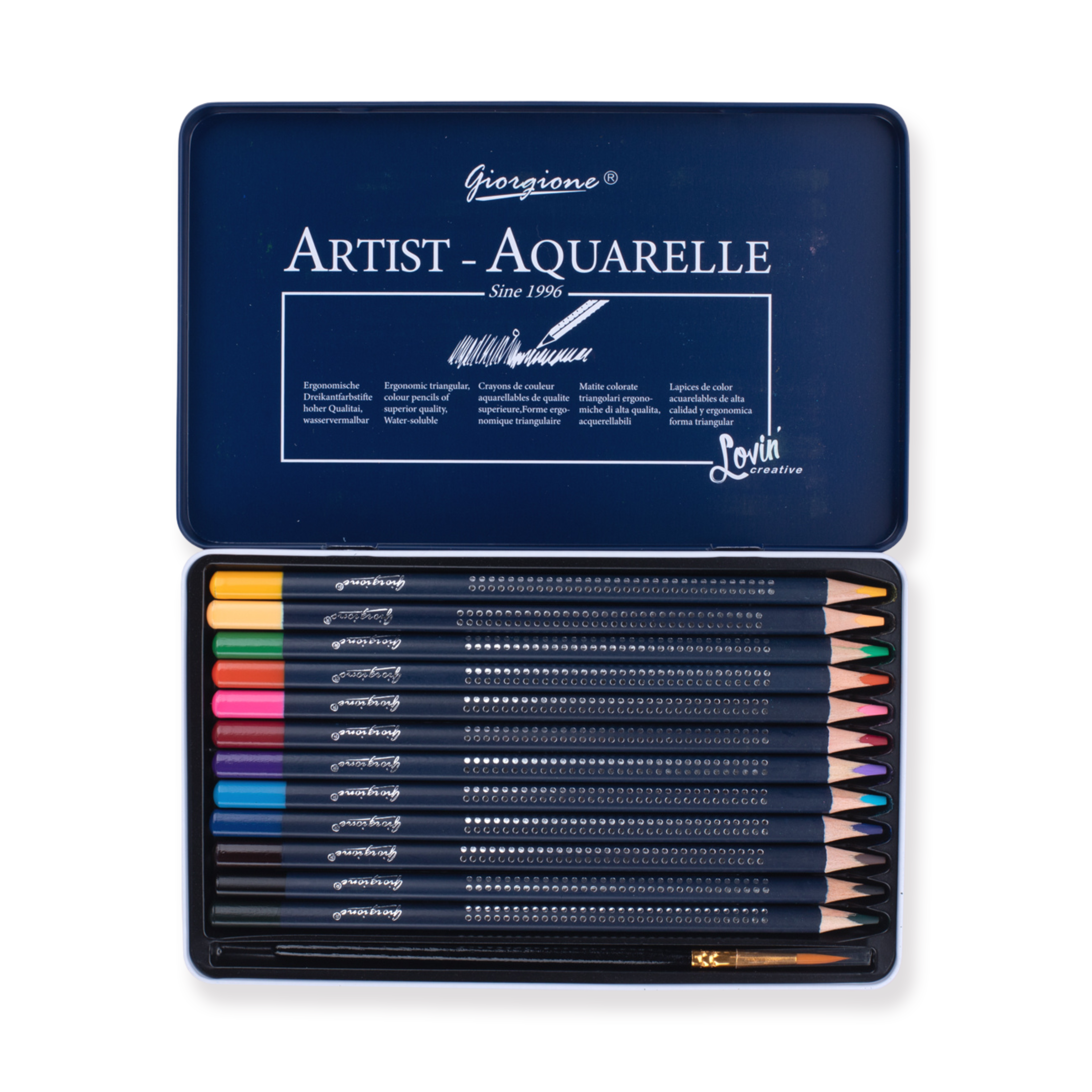Giorgione Water-soluble Colored Pencils - Set of 12 - Stationery Pal