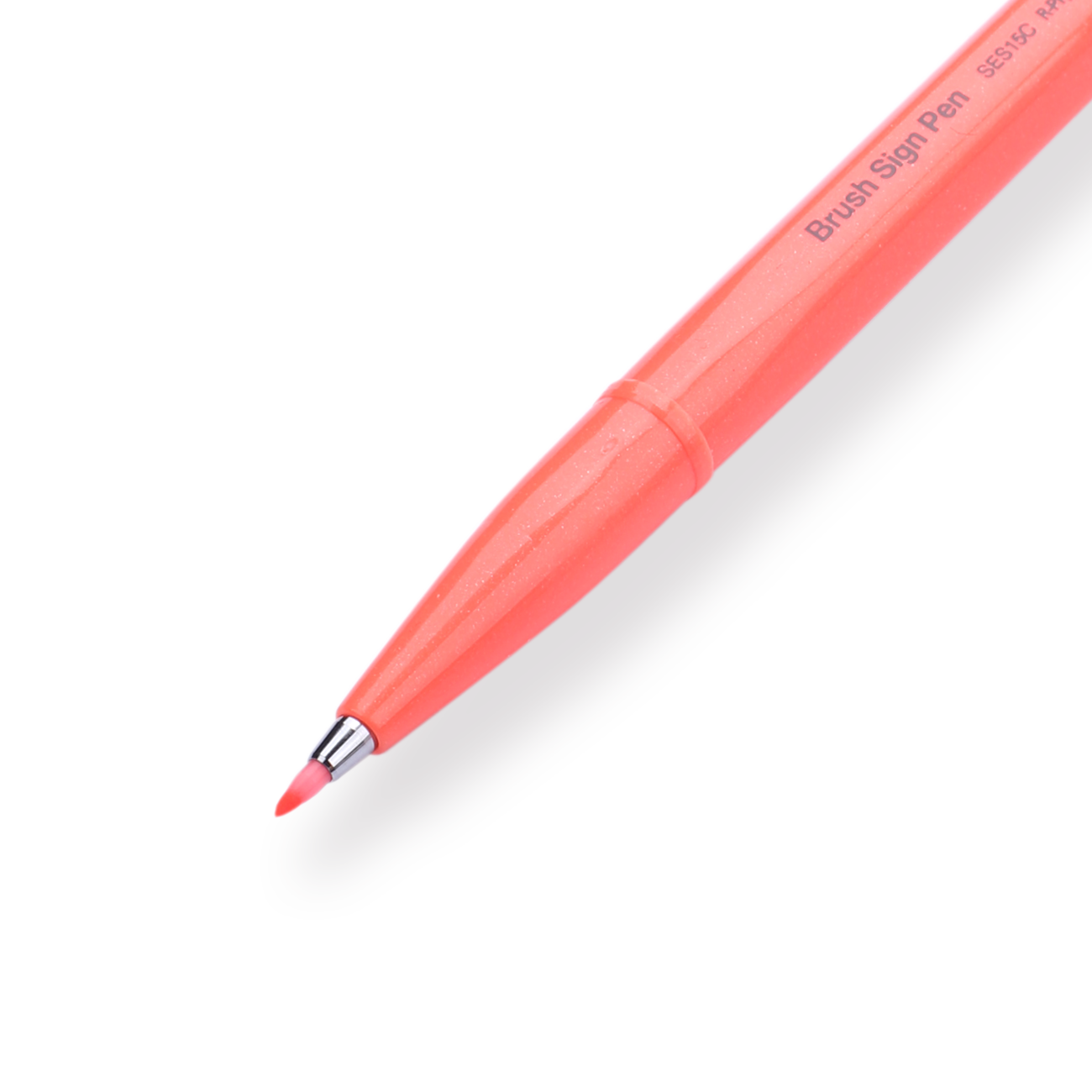 Pentel Fude Touch Brush Sign Pen - Fluorescent Red - 2024 New Colors - Stationery Pal
