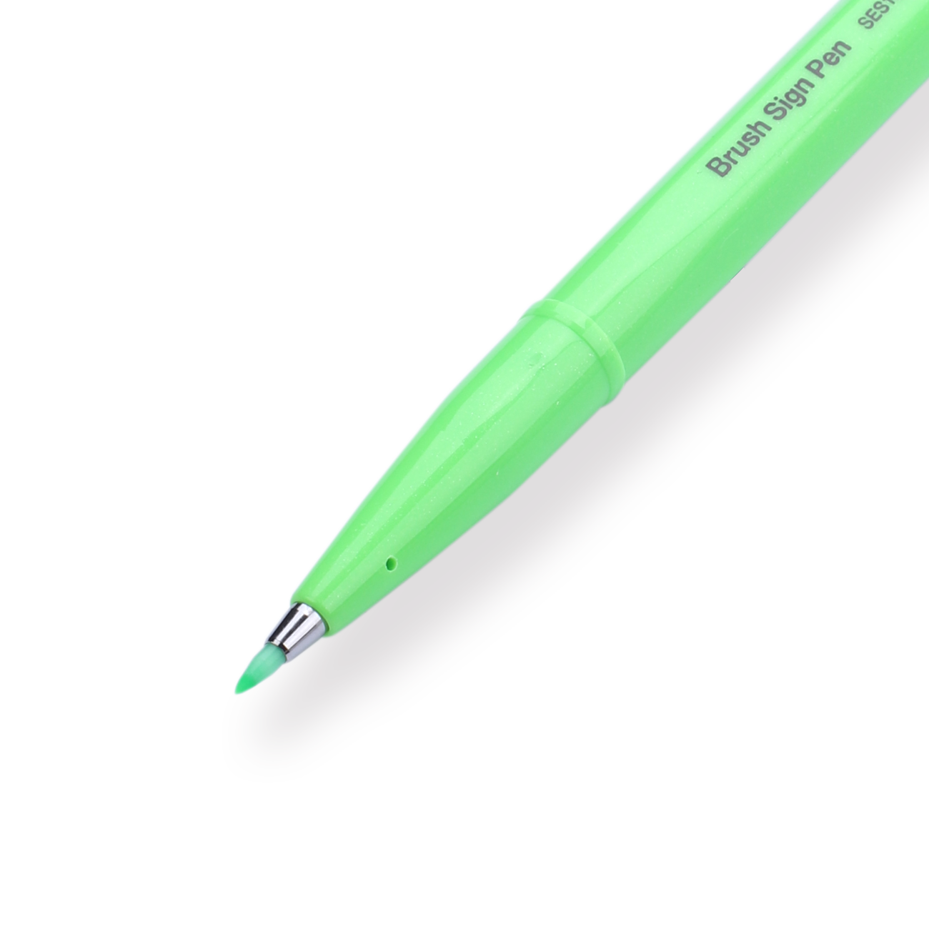 Pentel Fude Touch Brush Sign Pen - Fluorescent Green - 2024 New Colors - Stationery Pal