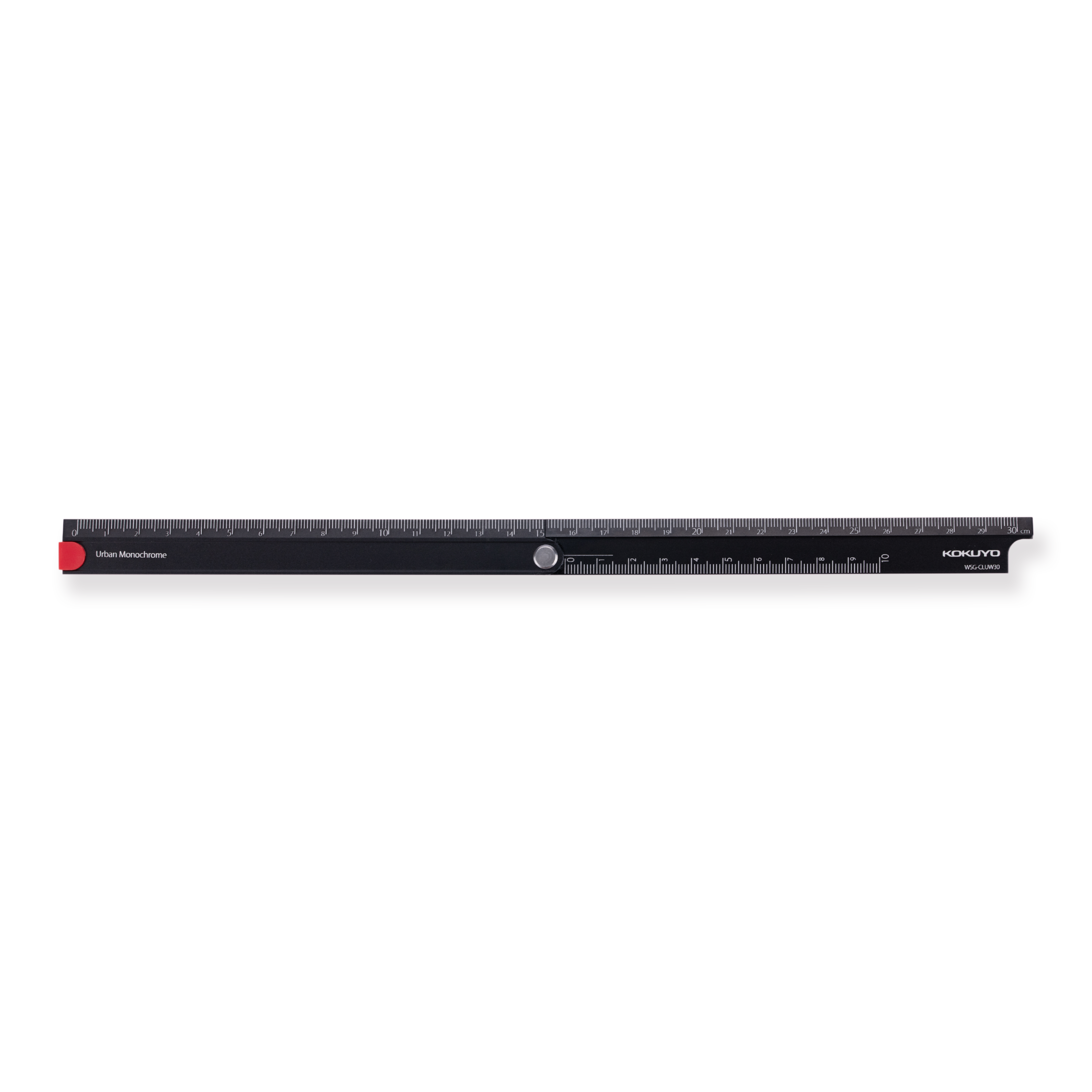 Kokuyo Aluminum Folding Ruler - 15/30 cm - Black