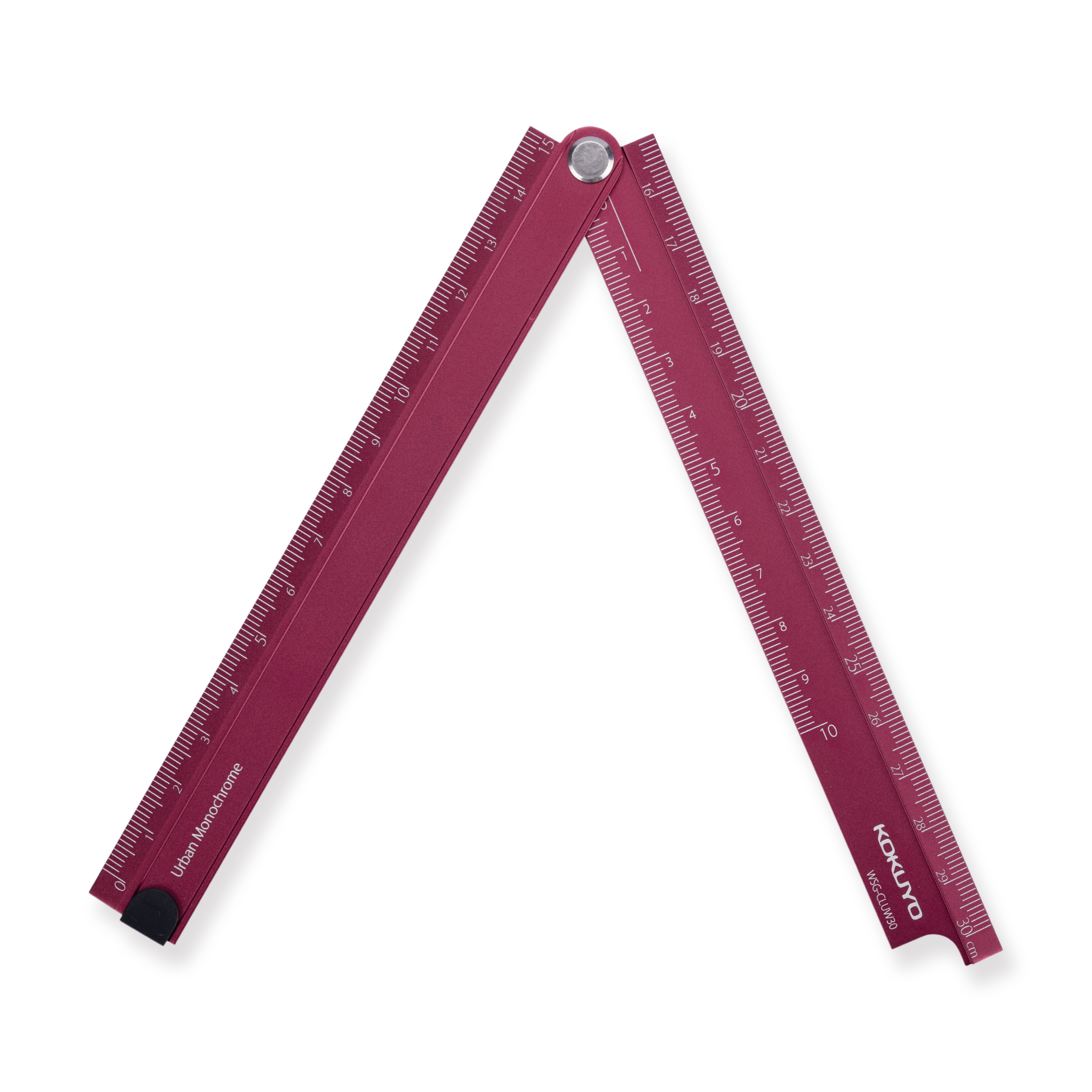 Kokuyo Aluminum Folding Ruler - 15/30 cm - Red