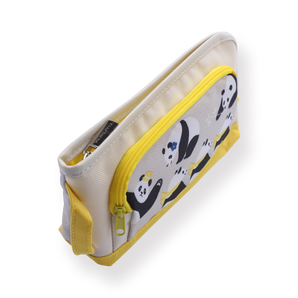 Kokuyo Pouch Type Panda Pencil Case - Yellow - Stationery Pal