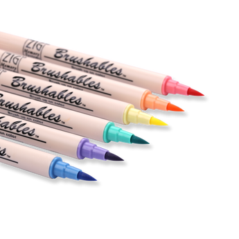 Kuretake ZIG Brushables Brush Pen - 6 Color Vivid Set - Stationery Pal
