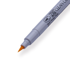 Kuretake ZIG Clean Color FB Felt Tip Brush Pen - Yellow - 050 - Stationery Pal