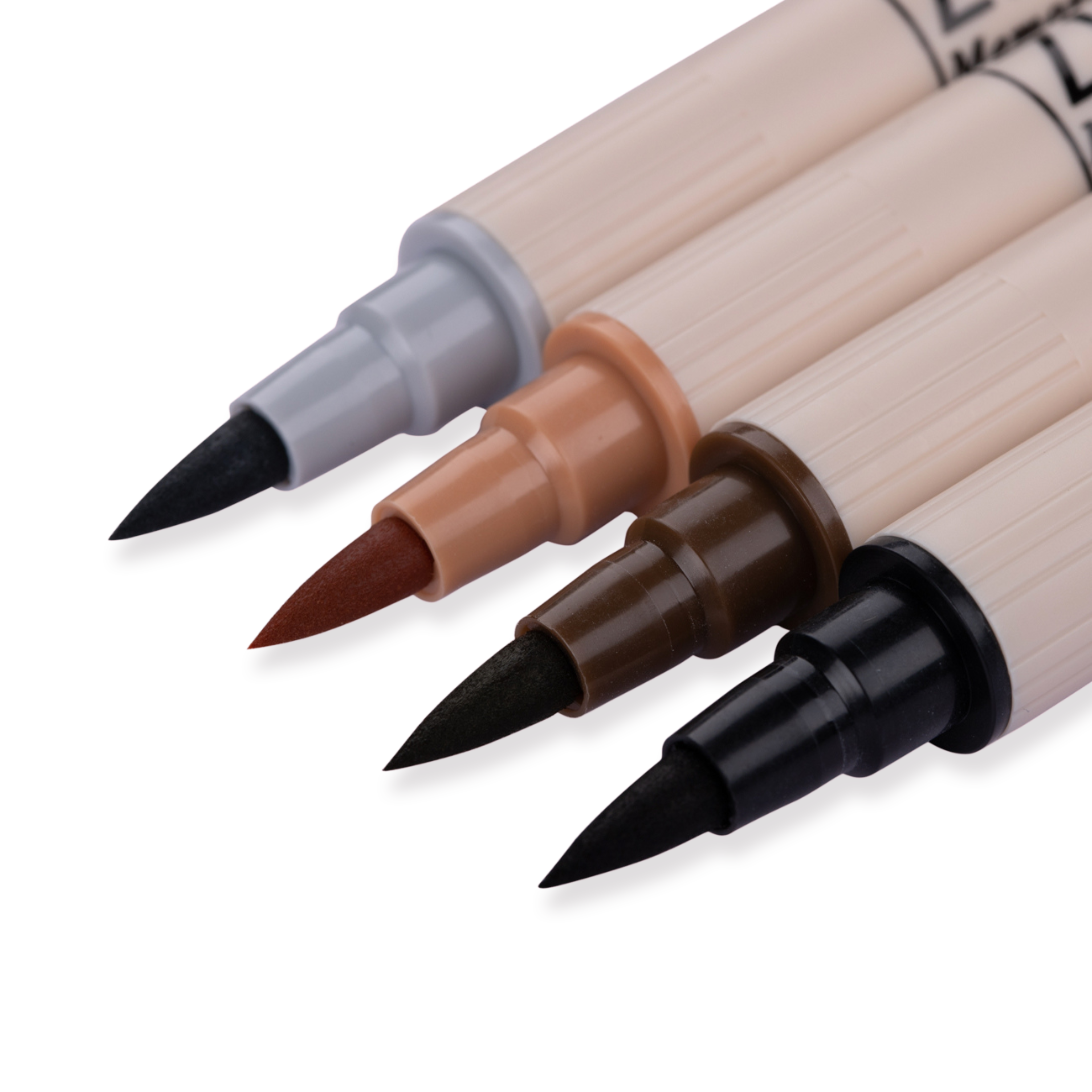 Kuretake Zig Brushables Brush Pen - 4 Colors Black Set