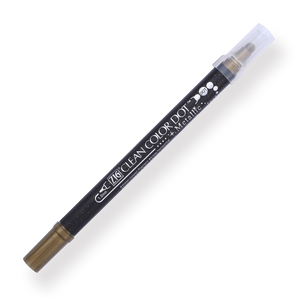 Kuretake Zig Clean Colour Dot Metallic Double-Sided Marker - Gold 101 - Stationery Pal