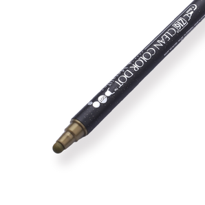 Kuretake Zig Clean Colour Dot Metallic Double-Sided Marker - Gold 101 - Stationery Pal