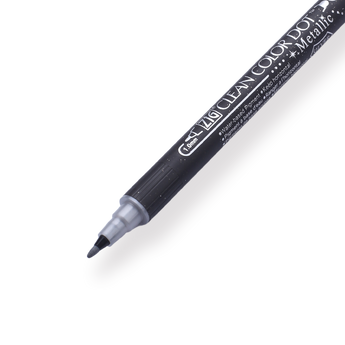 Kuretake Zig Clean Colour Dot Metallic Double-Sided Marker - Silver 102 - Stationery Pal