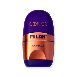 Milan Capsule Sharpener + Eraser Copper - Lilac - Stationery Pal