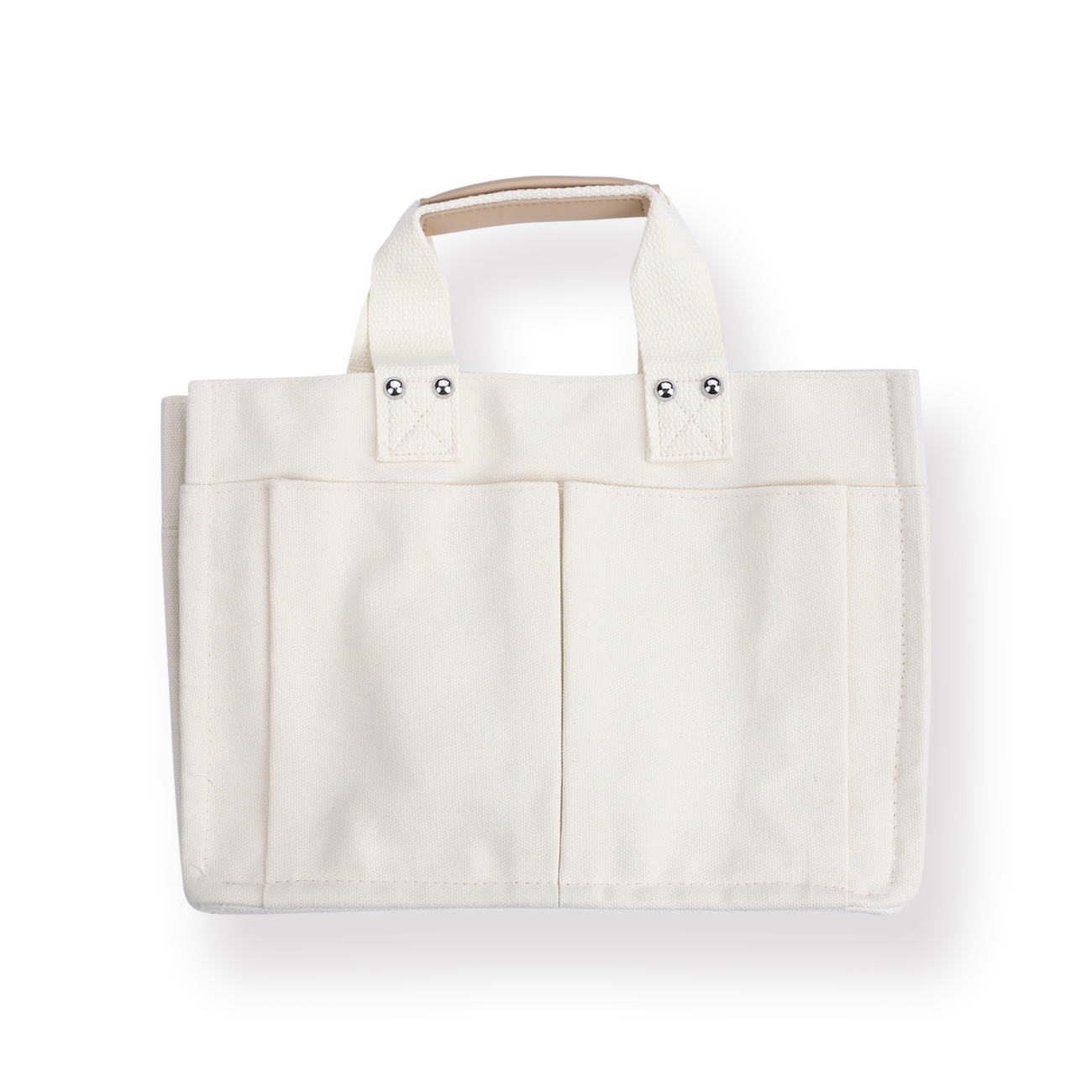 Multi-pocket Satchel Shoulder Bag - White - Stationery Pal