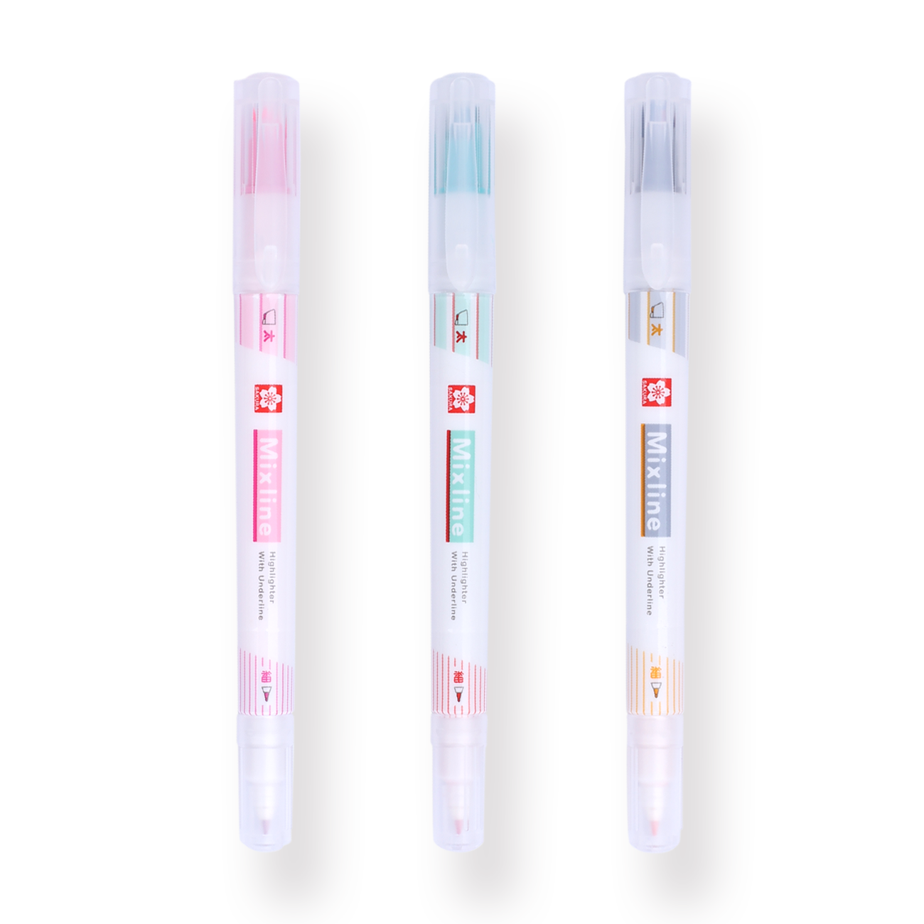 Sakura Mixline Highlighter - Set of 3 - Natural Color - Stationery Pal