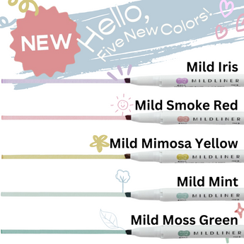 Zebra Mildliner Double-Sided Highlighter - 2025 Calm Mild Colors New Set - Stationery Pal