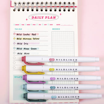 Zebra Mildliner Double-Sided Highlighter - 2025 Calm Mild Colors New Set - Stationery Pal