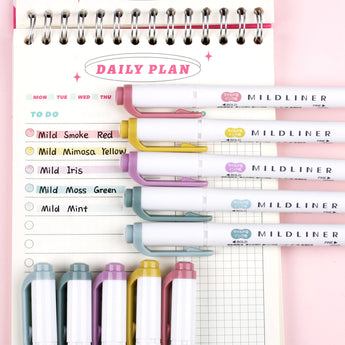 Zebra Mildliner Double-Sided Highlighter - 2025 Calm Mild Colors New Set - Stationery Pal