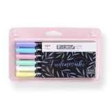 Tombow Fudenosuke Colors Brush Pen - 6 Color Set - Stationery Pal