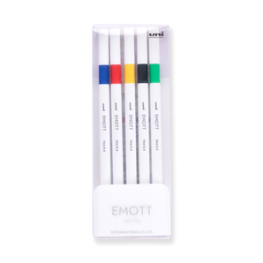 Uni Emott Ever Fine Marking Sign Pen - 0.4 mm - 5 Color Set - No.1 Vivid Color - Stationery Pal