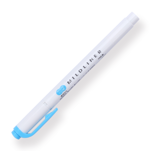 Zebra Mildliner Double-Sided Highlighter - Fine / Bold - Mild Cyan - Stationery Pal