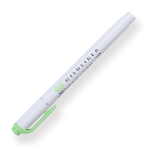 Zebra Mildliner Double-Sided Highlighter - Fine / Bold - Mild Green - Stationery Pal