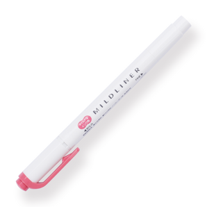 Zebra Mildliner Double-Sided Highlighter - Fine / Bold - Mild Red - Stationery Pal