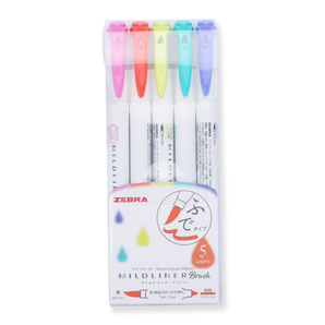 Zebra Mildliner Double Ended Brush Pen - Bright Color Set - Stationery Pal