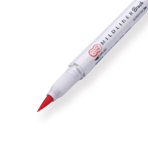 Zebra Mildliner Double Ended Brush Pen - Brush / Fine - Mild Marigold - Stationery Pal