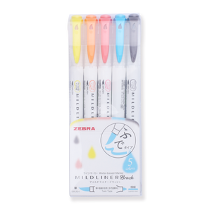 Zebra Mildliner Double Ended Brush Pen - Friendly Color Set - Stationery Pal