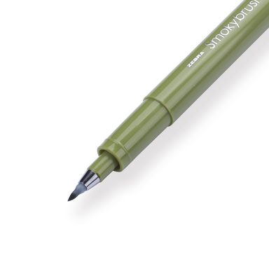 Zebra Smoky Brush Pen - Olive Green - Stationery Pal