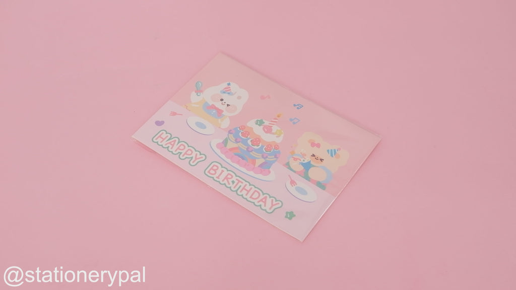3D Birthday Greeting Card - Pink