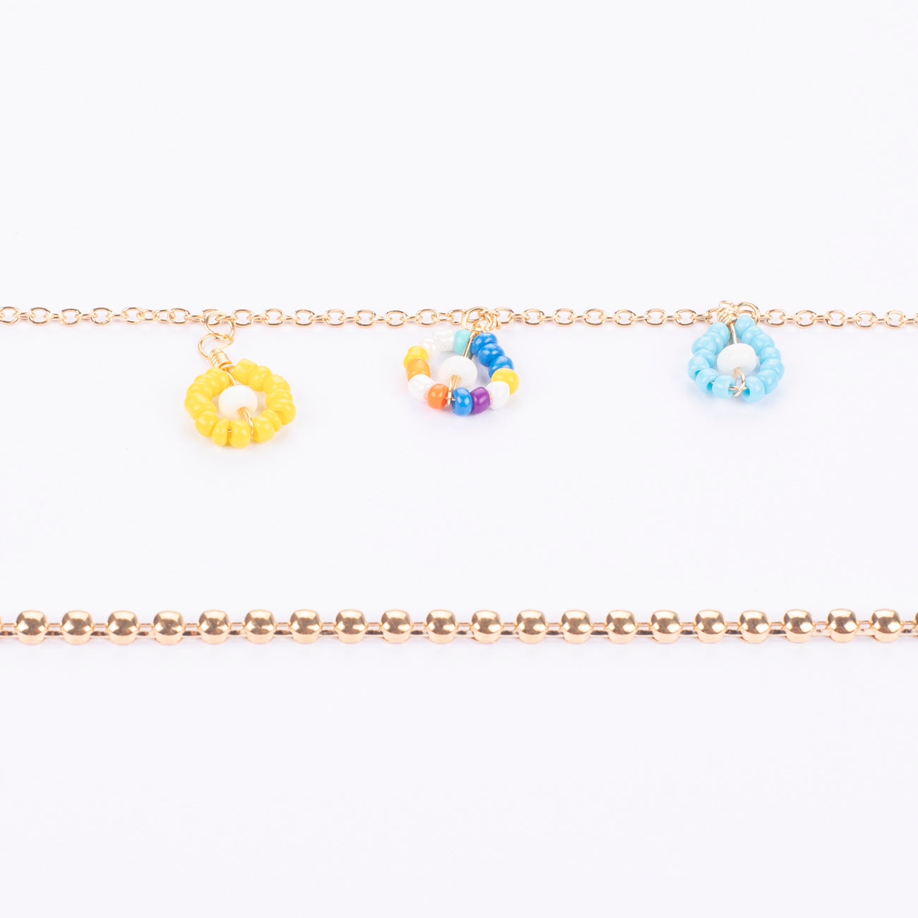 Beaded Flower Alloy Layer Anklets - Stationery Pal
