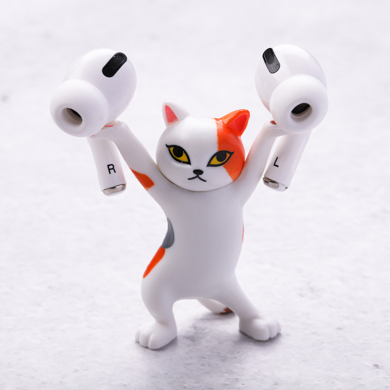 Cat AirPods Holder - White and Orange