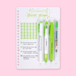 Color Scheme Pen Set - Rainwashed Green Grape - Stationery Pal