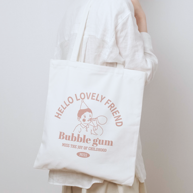 Cute Printed Stylish Tote Bag - White - Stationery Pal