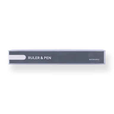 Double Scale Ruler & Pen - Gray - Stationery Pal