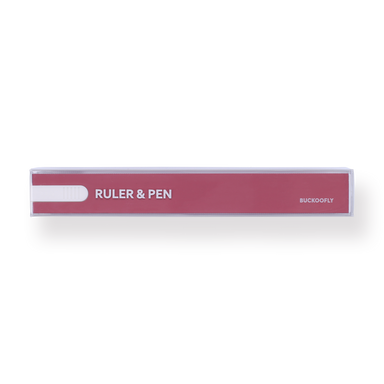 Double Scale Ruler & Pen - Red - Stationery Pal