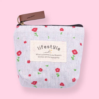 Floral Coin Purse - White - Stationery Pal
