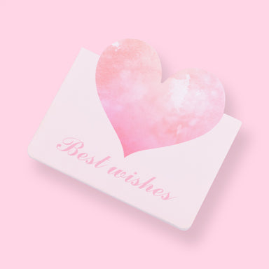 Heart Greeting Card With Envelope - Best Wishes - Stationery Pal