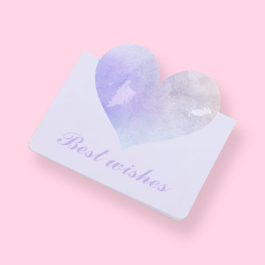 Heart Greeting Card With Envelope - Purple - Stationery Pal