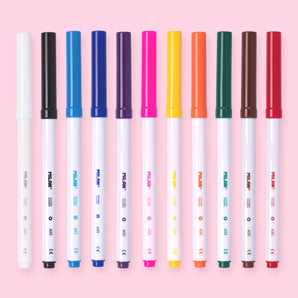 Milan Erasable Fibrepens - 11 Fibrepens + 1 Eraser - Stationery Pal