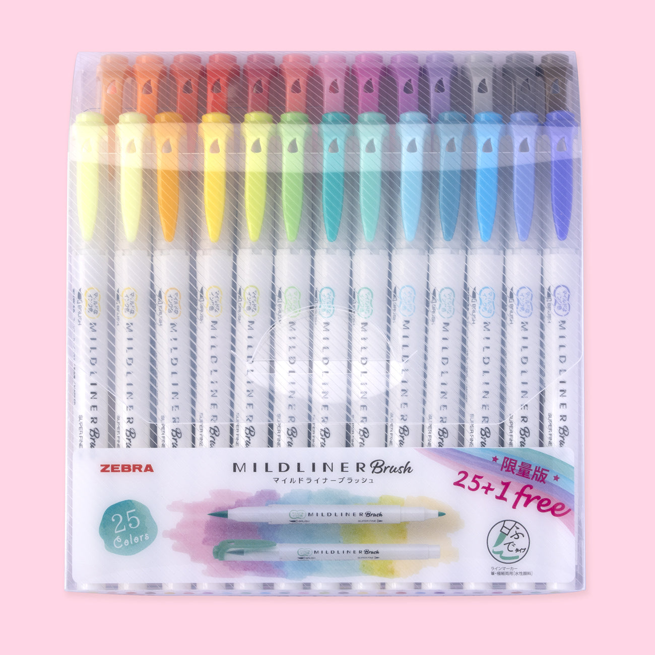 Zebra Mildliner Double-Sided Highlighter Brush Pen 25 Color Set