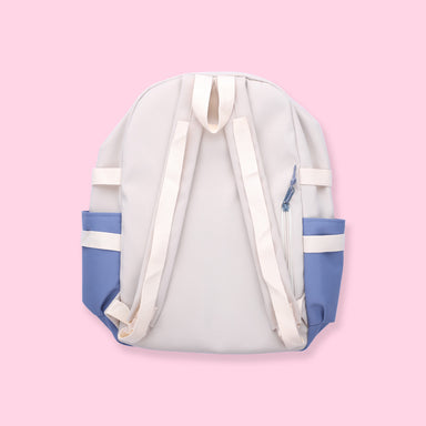 Korean Backpack - Blue + White - Stationery Pal
