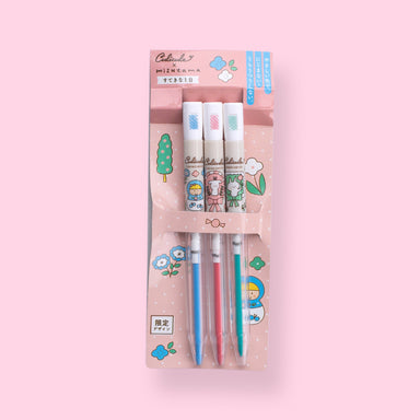 Kutsuwa Culicule x Mizutama Colored Pencils Limited Edition - Plant Flower - 3 Color Set - Stationery Pal