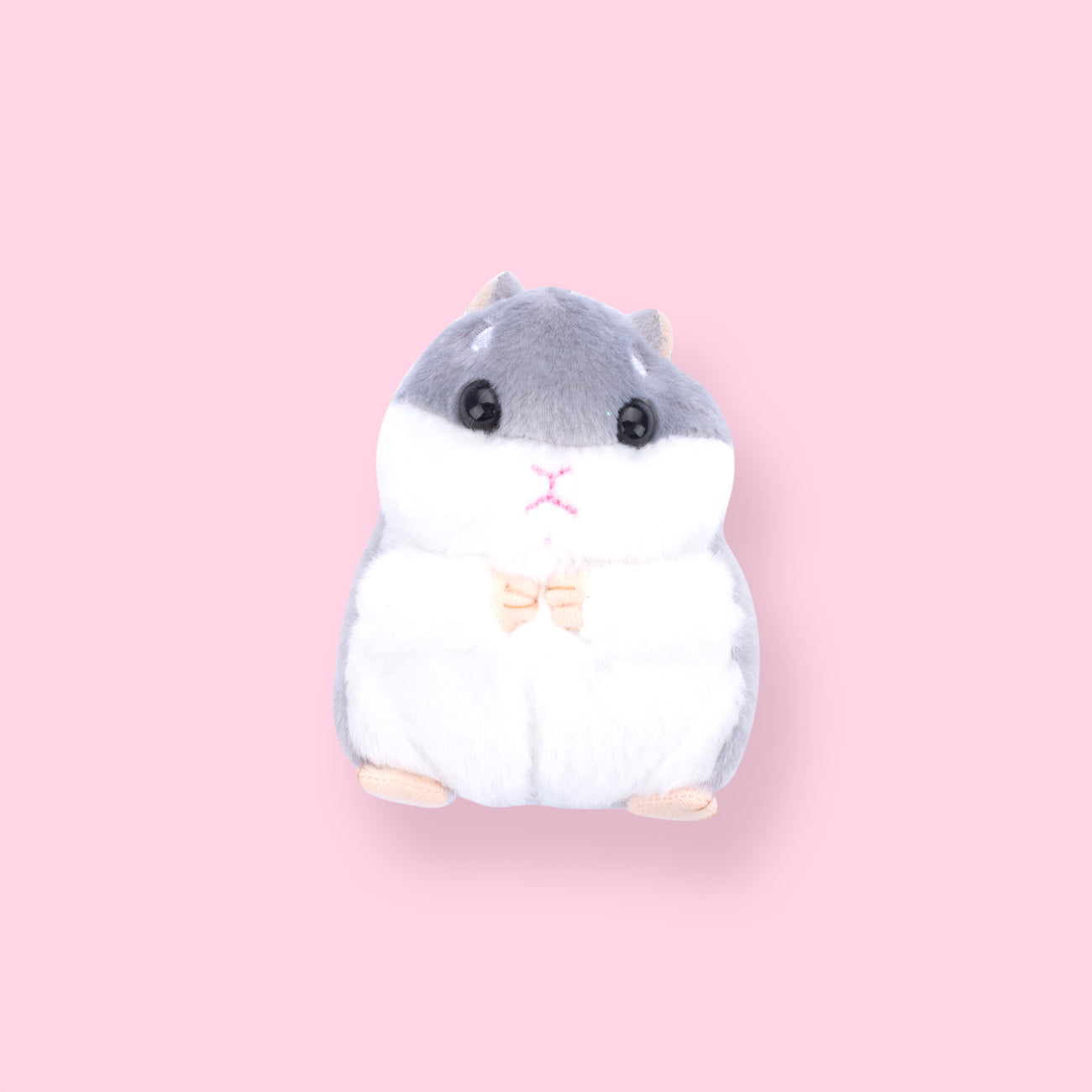 Plushy Gray Hamster Keychain - Main Image