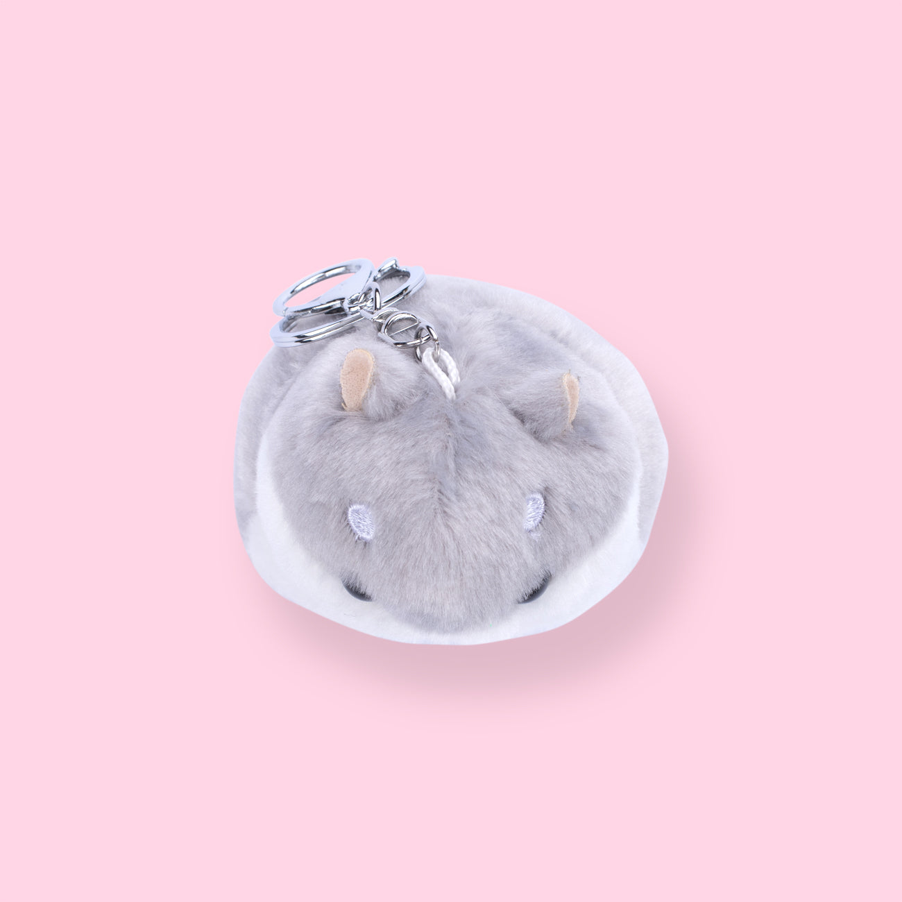 Plushy Gray Hamster Keychain - Stationery Pal